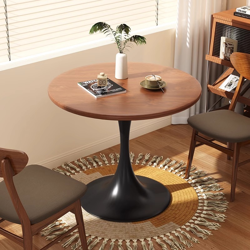 Coffee Tea Station - Modern tulip round table, household wooden