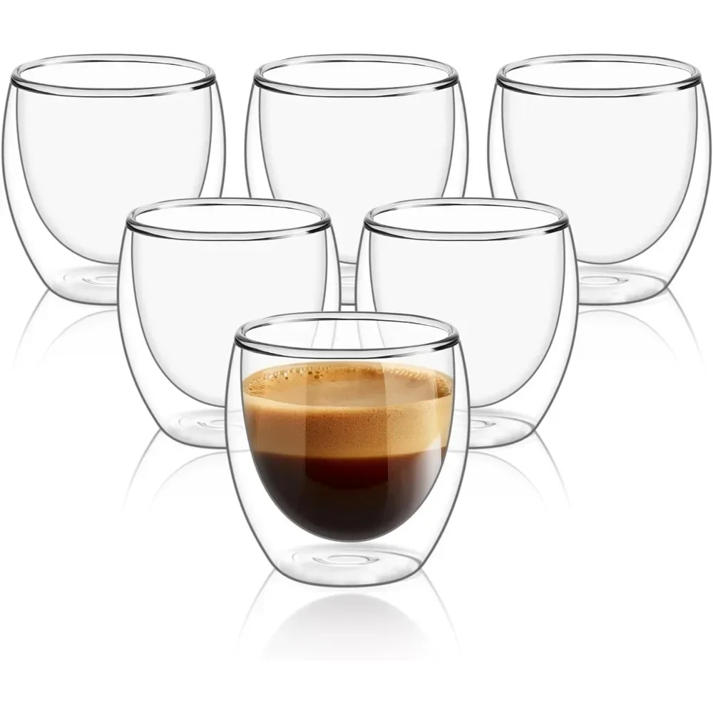 Coffee Tea Catering - 6 pcs Clear Double Wall Glass