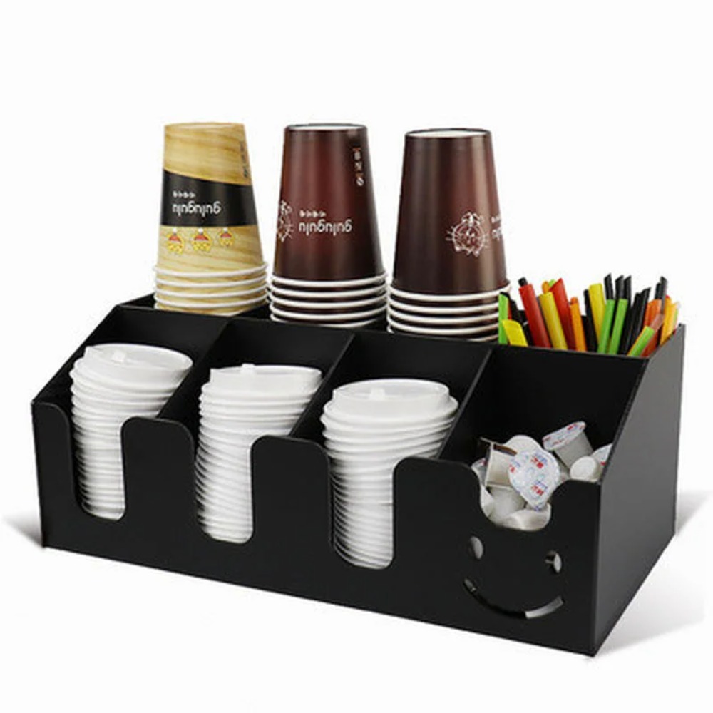 Coffee Tea Box - Home Decor Black Acrylic Cup Holder