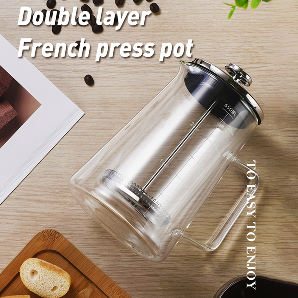 French Press Coffee & Tea - Double Layers French Press Pot High