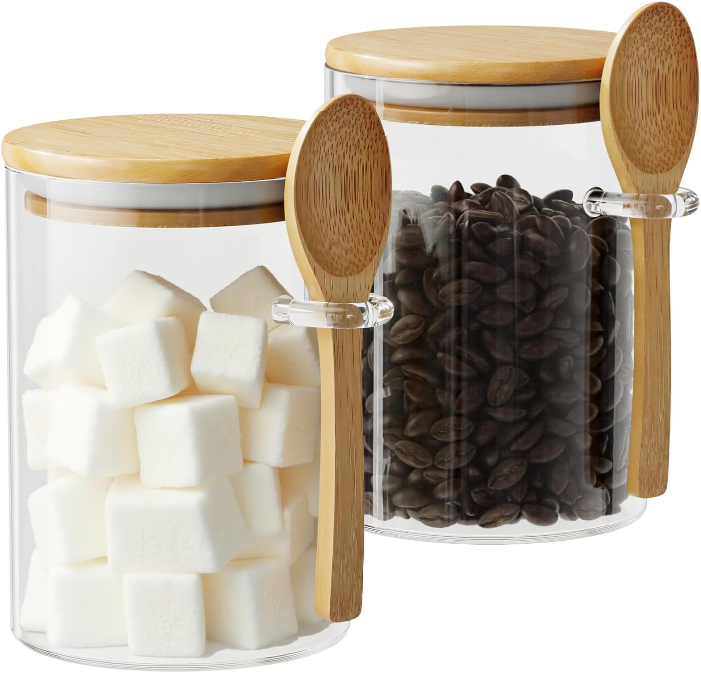 Coffee And Tea Glass - 2 Pack 15oz Glass Sugar Container