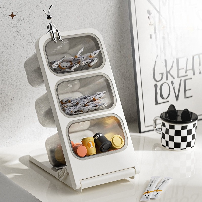 Coffee Tea Box - 3 Tier Tea Bag Organizer Plastic