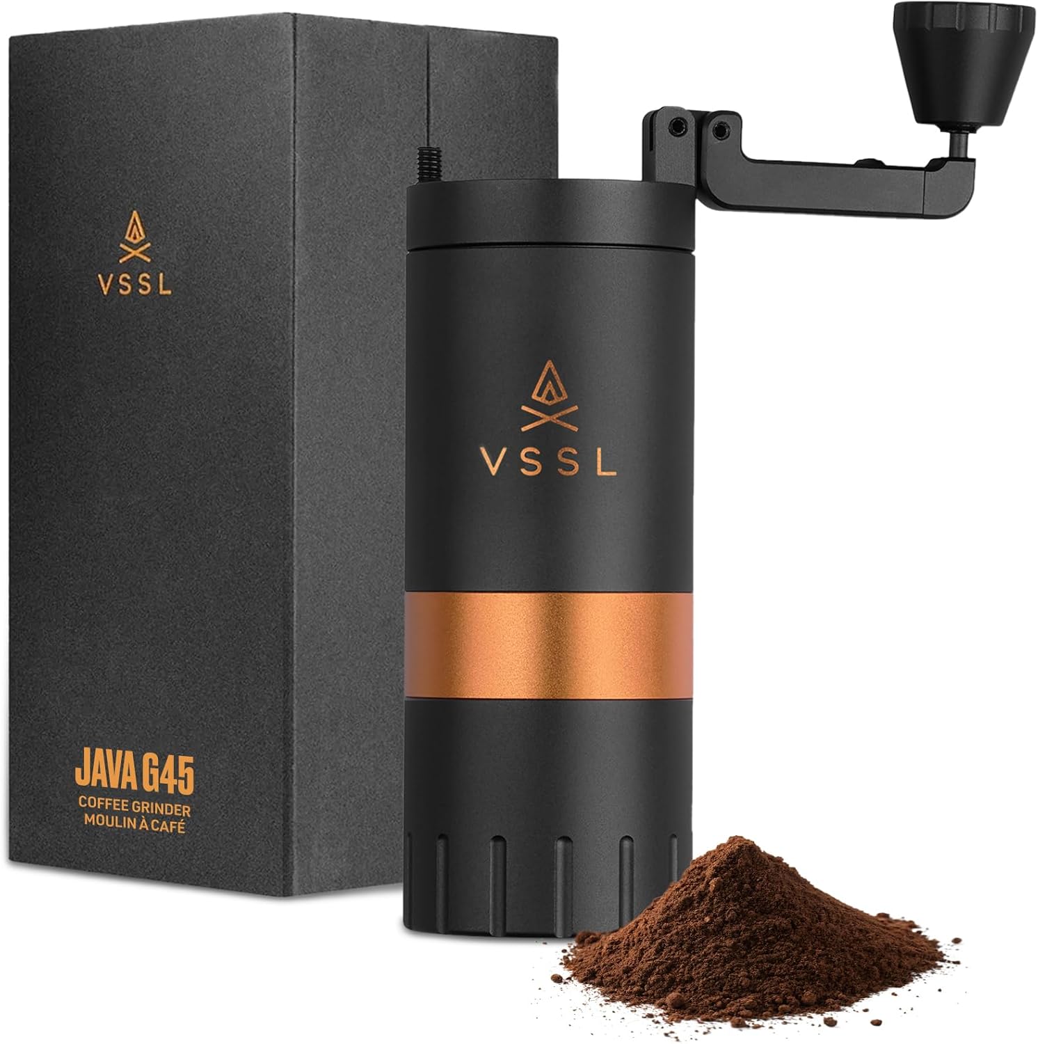 French Press Coffee & Tea - Premium Manual Coffee Grinder | Portable