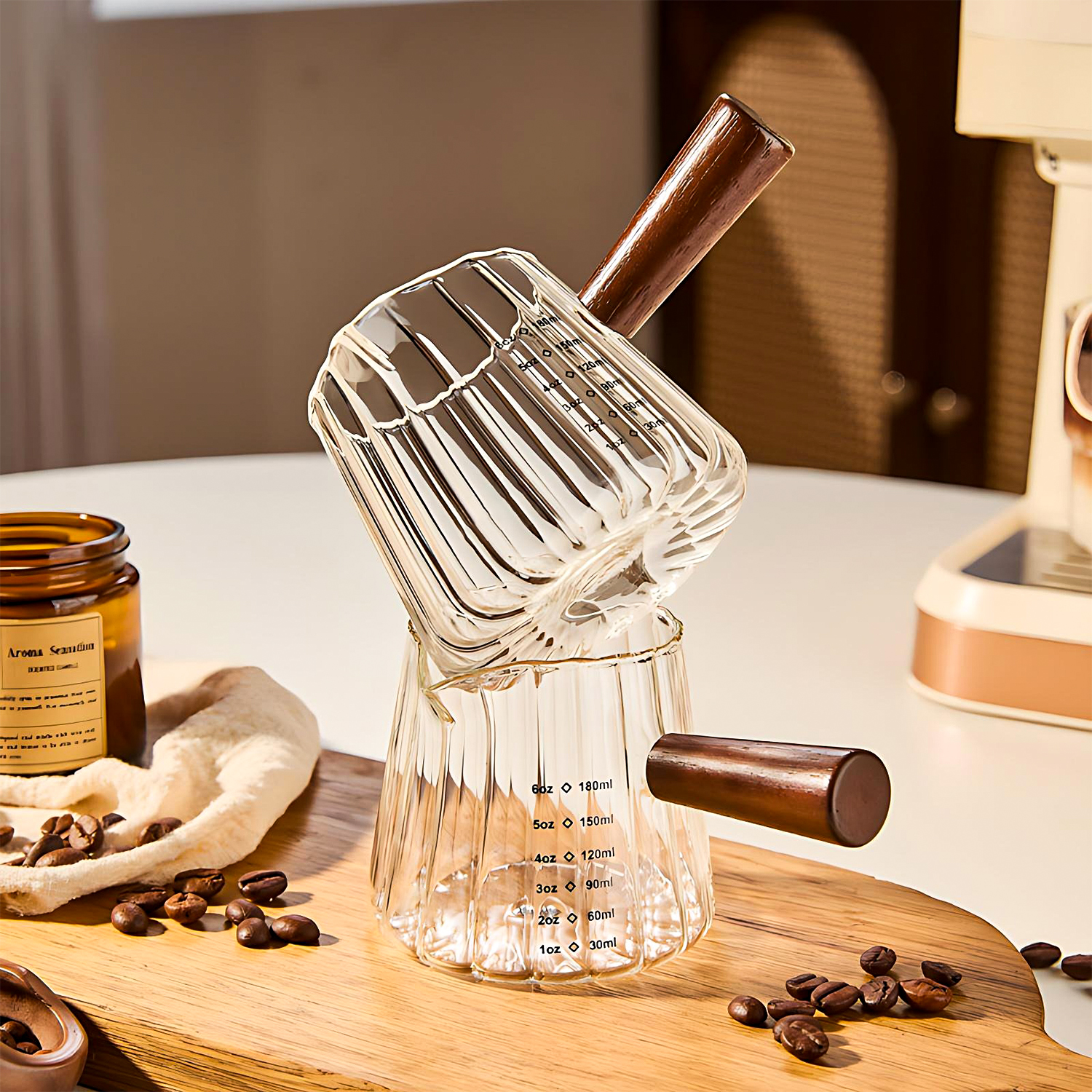 OANKR 6 oz Glass Measuring Cup - Coffee And Tea Glass 评论和价格