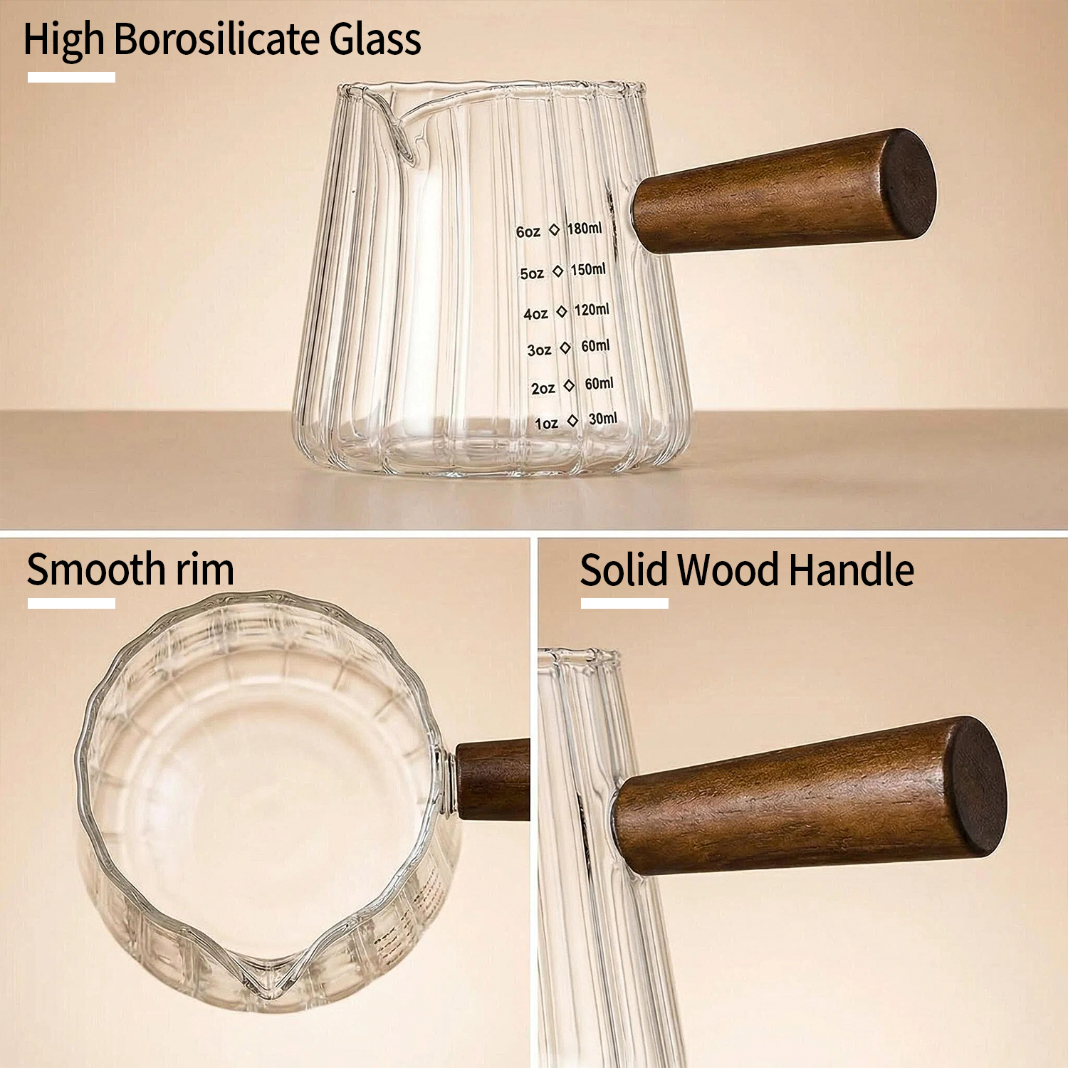 OANKR 6 oz Glass Measuring Cup - Coffee And Tea Glass 评论和价格