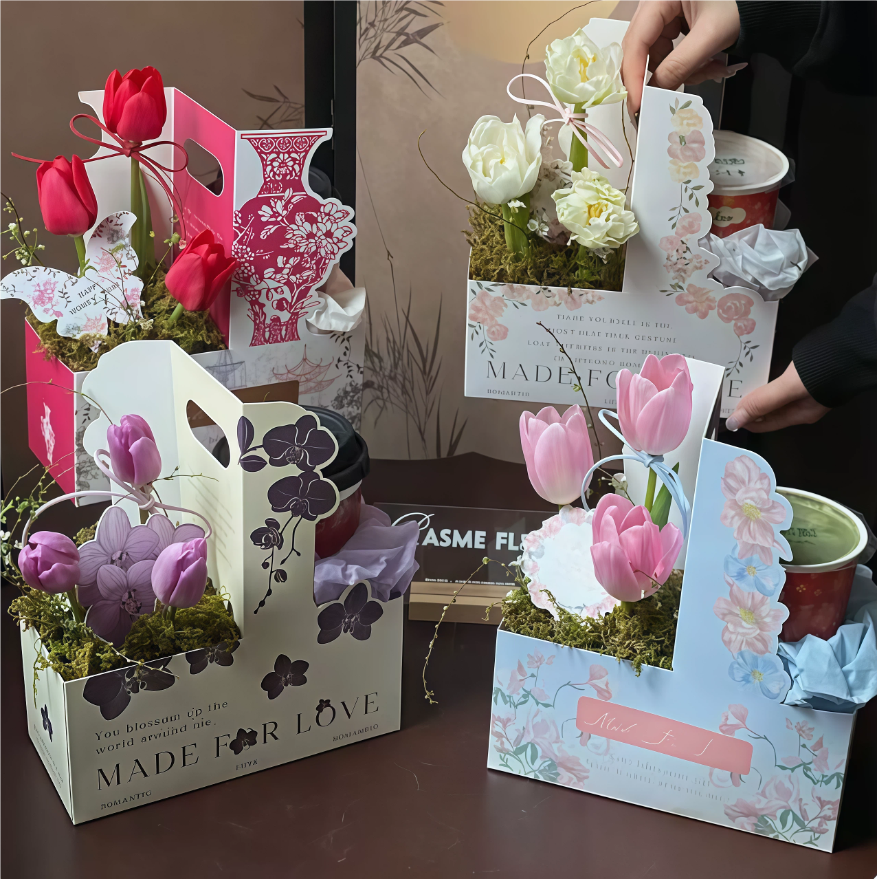 Handheld Coffee Flower Box Tea - Coffee Tea Gift Basket 评论和价格