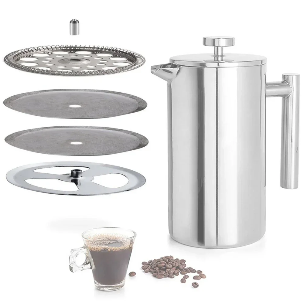 4 Pcs Stainless Steel French P - French Press Coffee & Tea 评论和价格