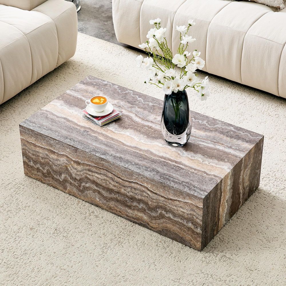 Faux Marble Coffee Table, Rect - Coffee Tea Station 评论和价格