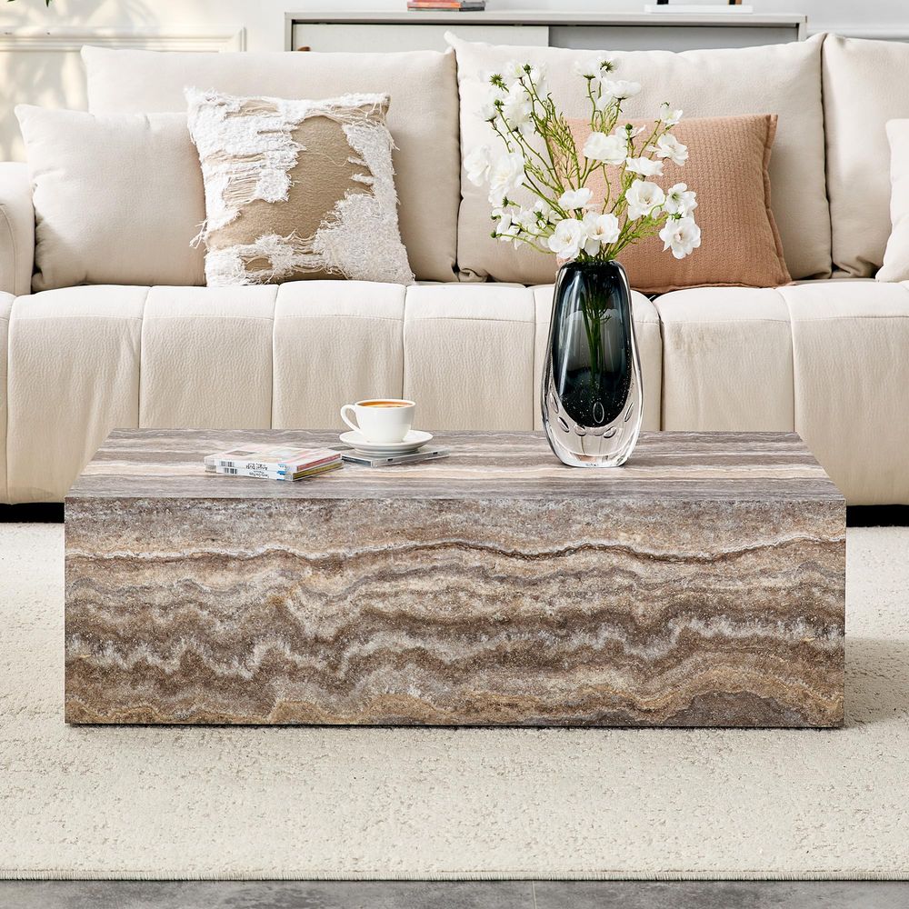 Faux Marble Coffee Table, Rect - Coffee Tea Station 评论和价格