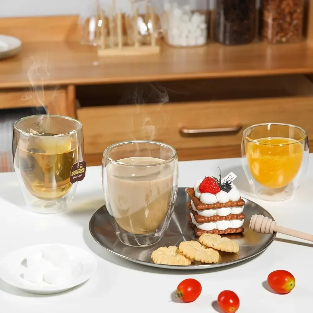 6 pcs Clear Double Wall Glass  - Coffee Tea Catering 评论和价格