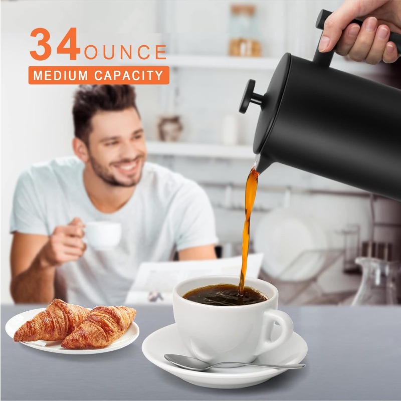 French Press Coffee Maker 34 O - French Press Coffee & Tea 评论和价格
