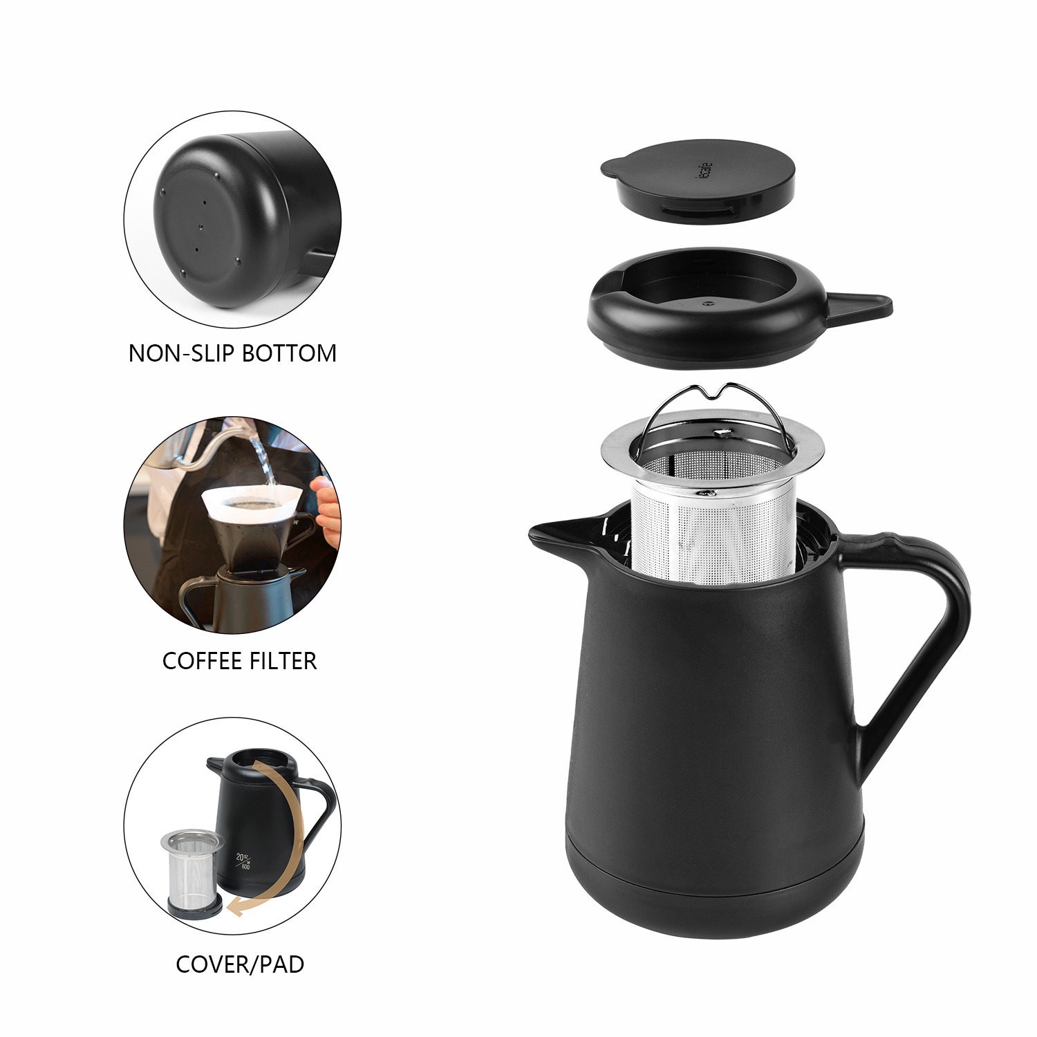 Ideus 20oz Stainless Steel Ins - Coffee Tea Pots 评论和价格