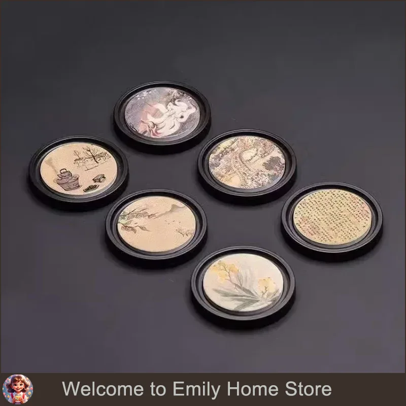 Round Wood Cup Mat Heat Resist - Coffee Tea Station 评论和价格