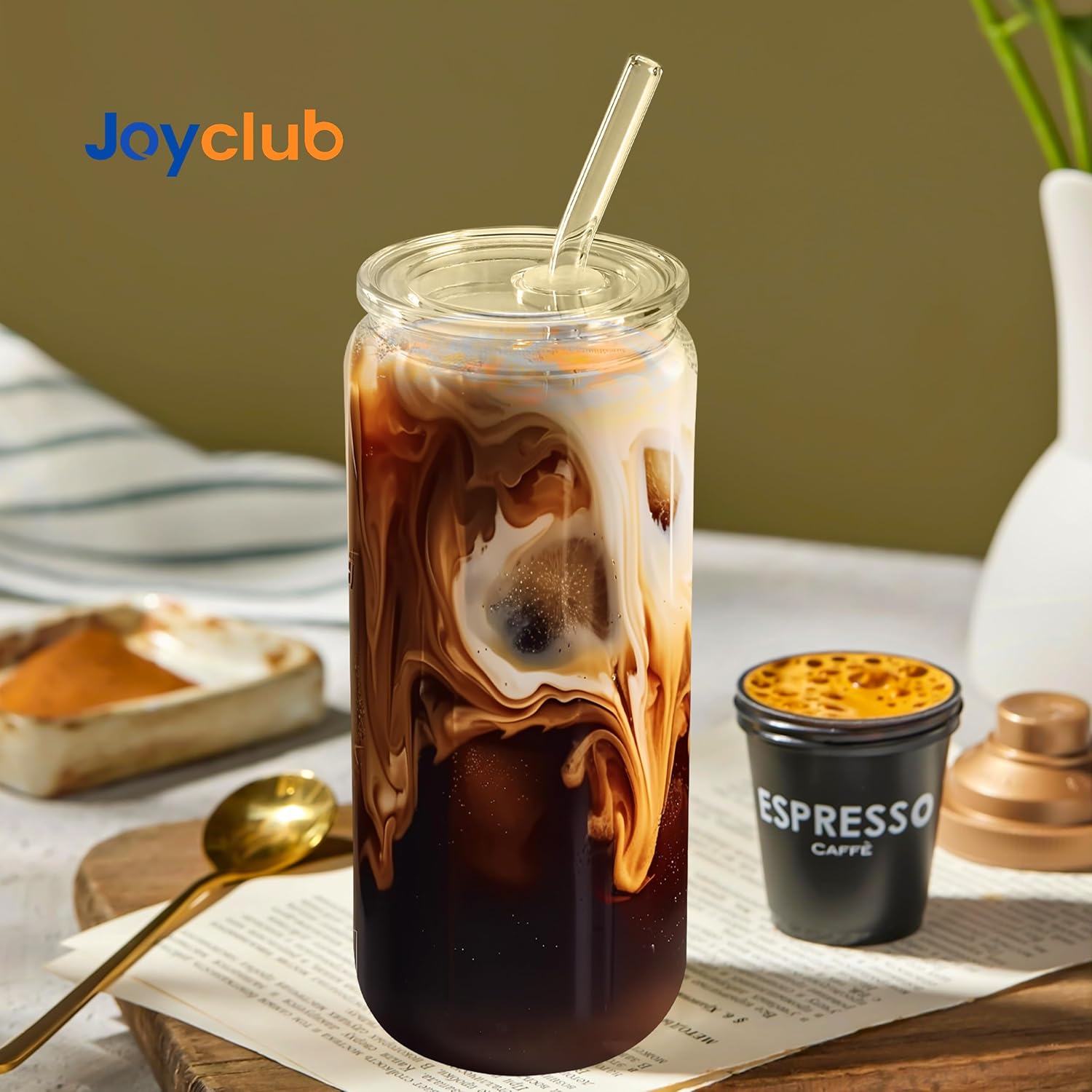 20 oz Glass Cups with Acrylic  - Coffee Tea Boba 评论和价格