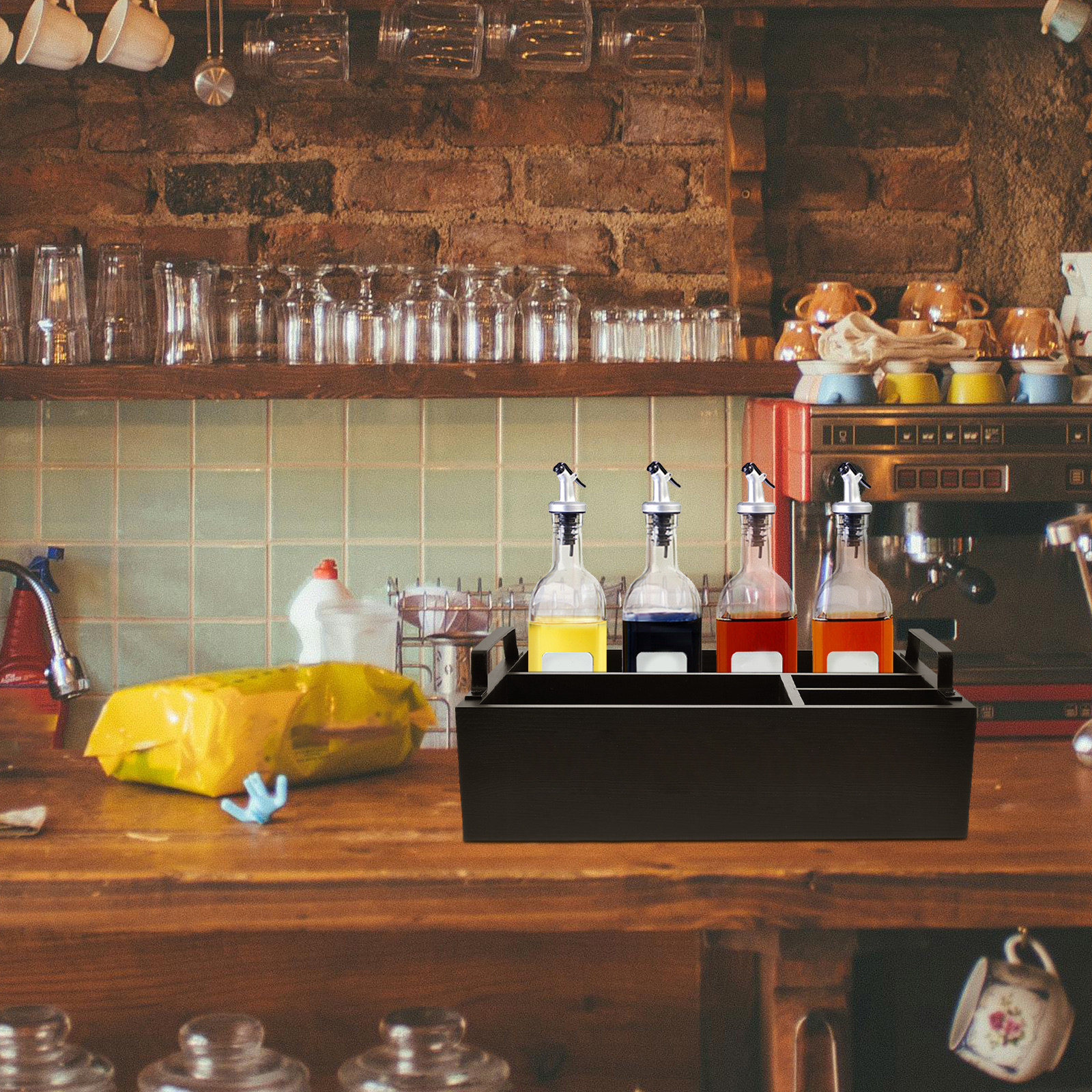 Coffee Organizer Station Woode - Coffee Tea Station 评论和价格