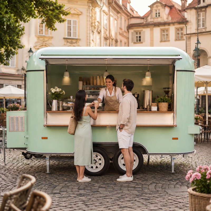 Food Truck Trailer Street Cate - Coffee Tea Van 评论和价格
