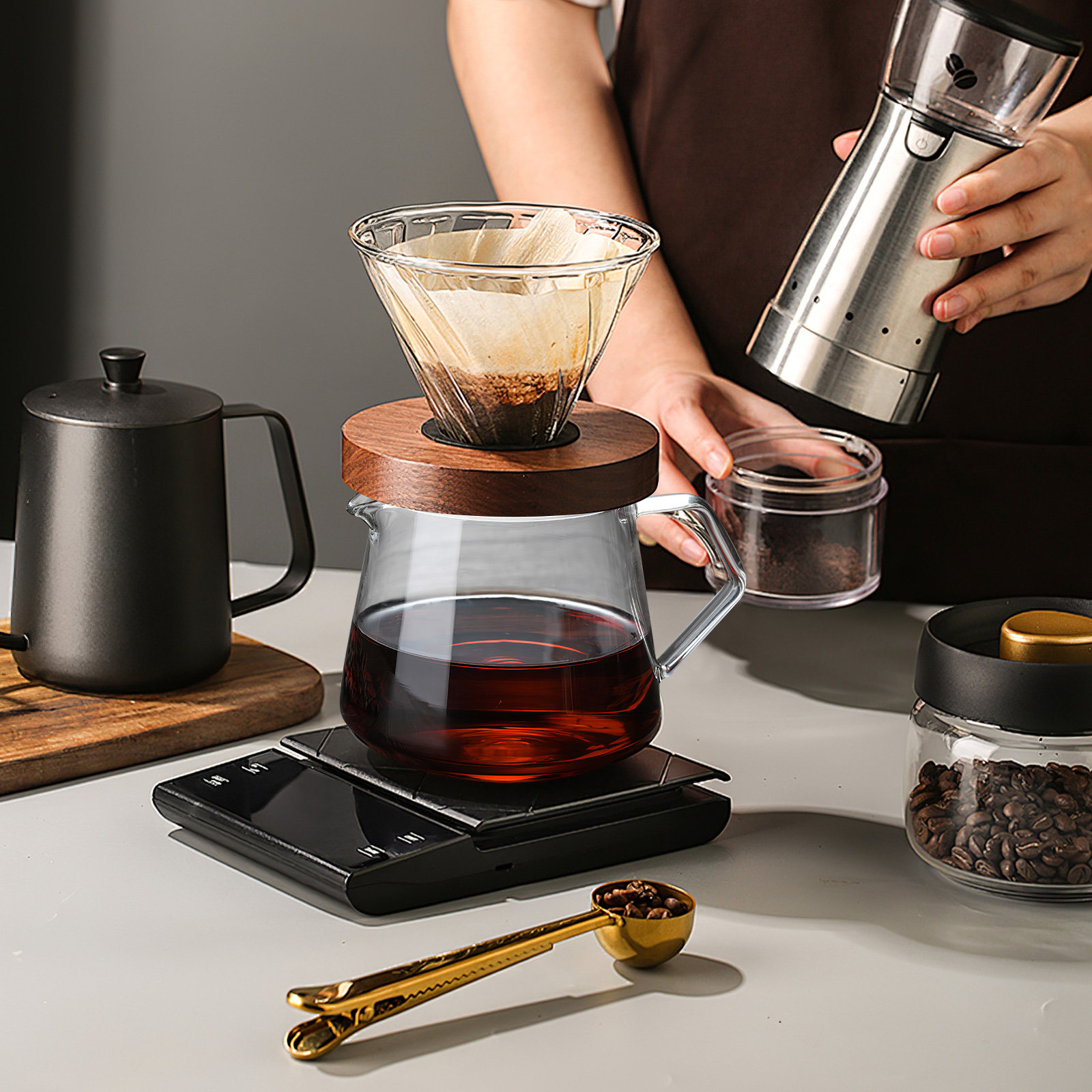 1Pcs 650Ml Glass Coffee Pot He - Coffee Tea Pots 评论和价格