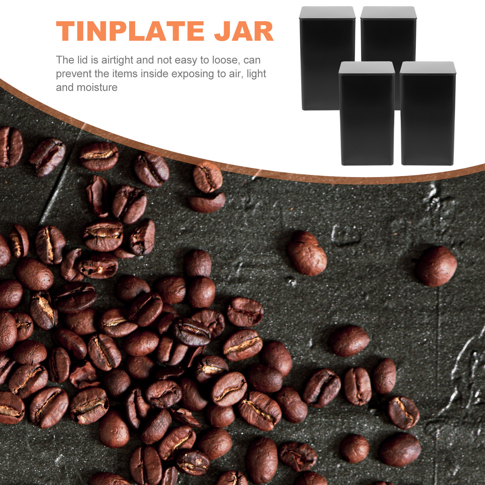 4Pcs Storage Jars Tinplate Box - Coffee Tea Box 评论和价格