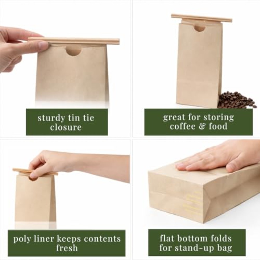 1/2 Pound Poly-lined Kraft Cof - Coffee Tea Roasters 评论和价格