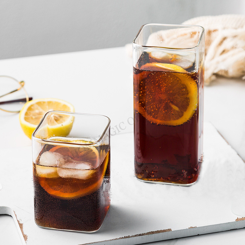 6/4/2/1Pcs Square Glass Cup Co - Coffee Tea Drink 评论和价格