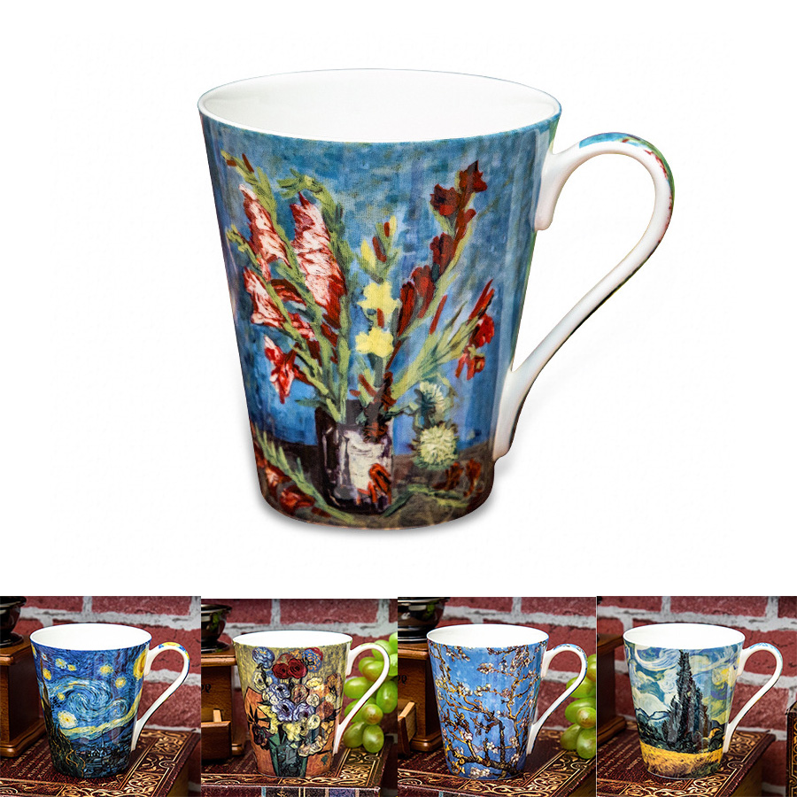 5 Pcs Set Bone China Van Gogh  - Coffee Tea Van 评论和价格