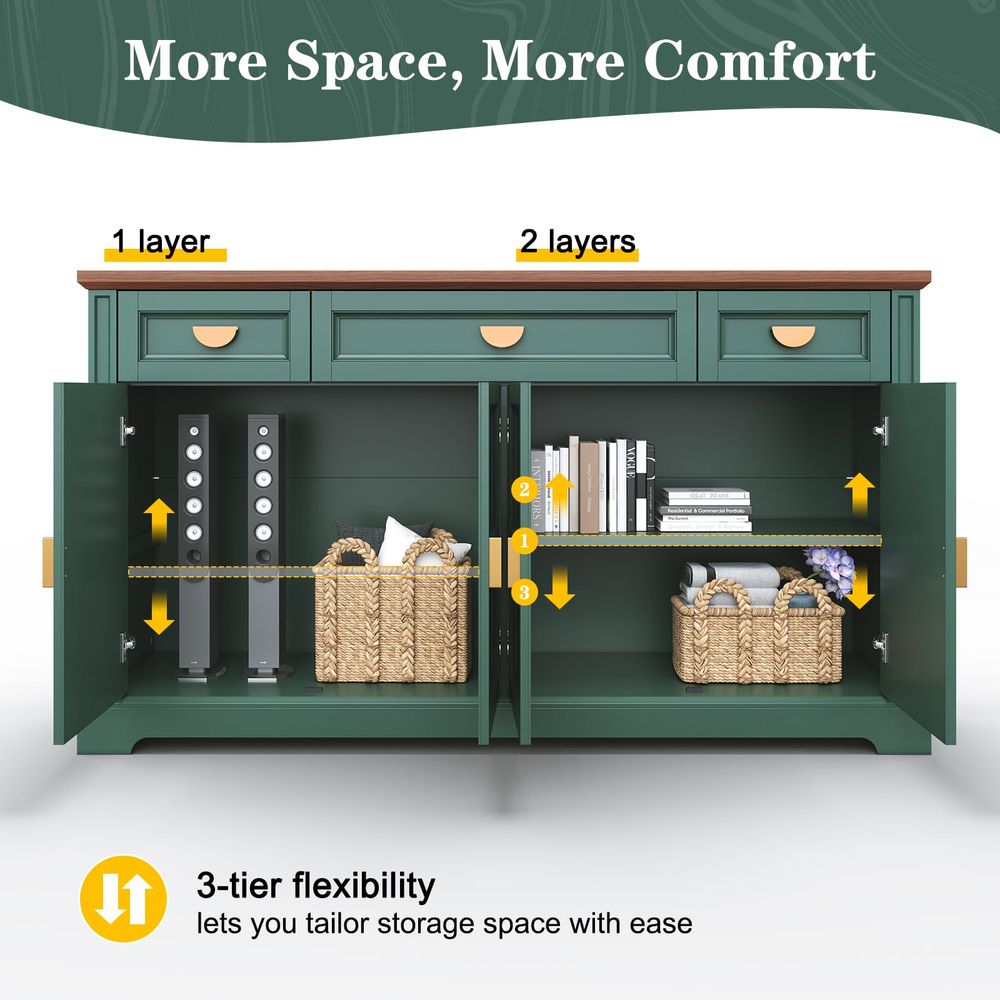 60 Large Buffet Sideboard Cabi - Coffee & Tea Garden Lincoln Menu 评论和价格
