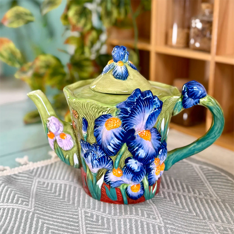 Creative Blue Floral Ceramic C - Coffee Tea Van 评论和价格