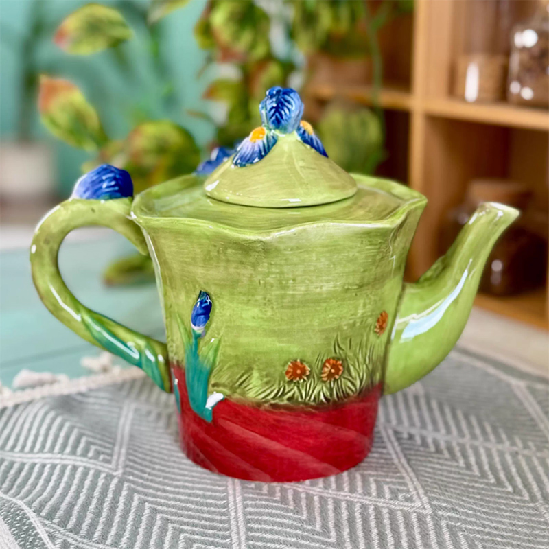 Creative Blue Floral Ceramic C - Coffee Tea Van 评论和价格