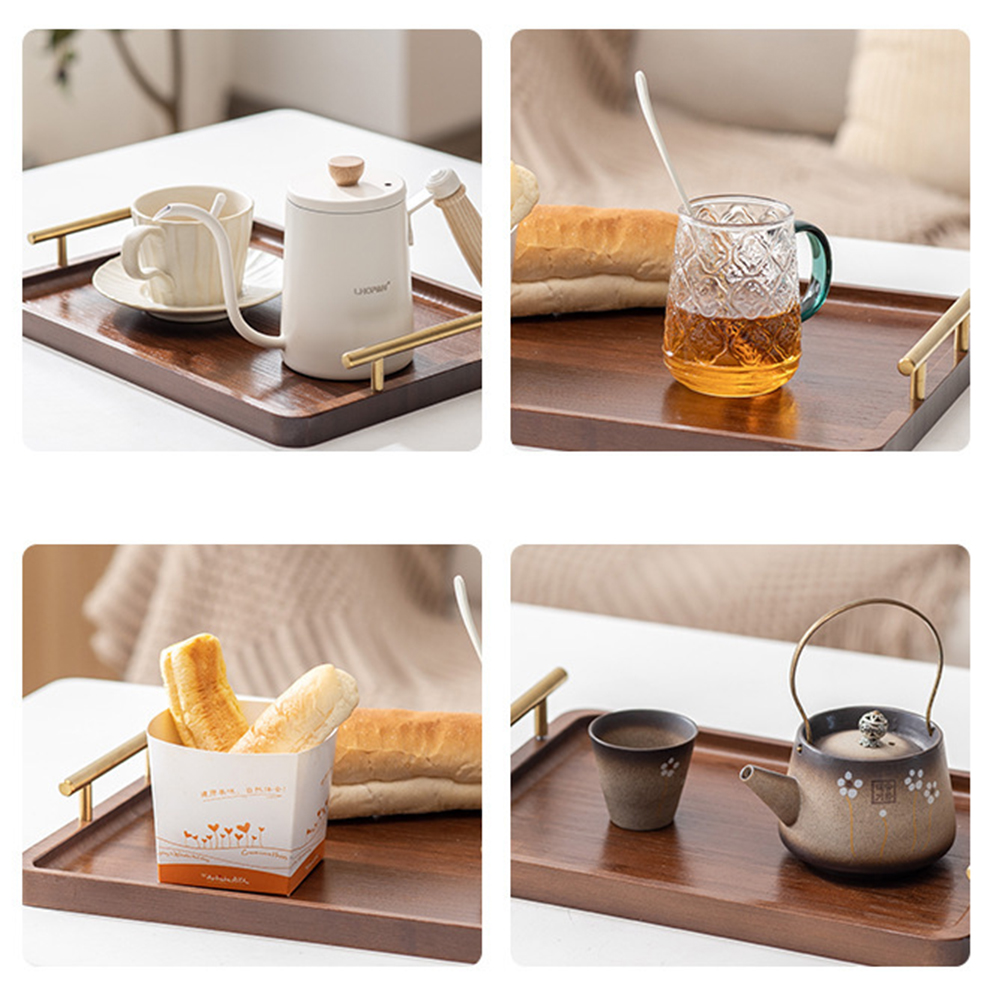 Wooden Serving Tray with Handl - Coffee Tea Station 评论和价格