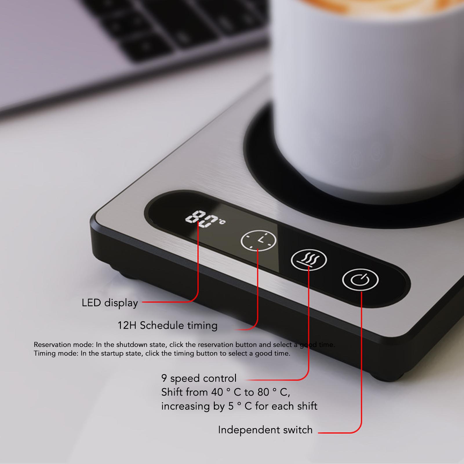 36W Coffee Cup Heater Touch Co - Coffee Tea Warmer 评论和价格