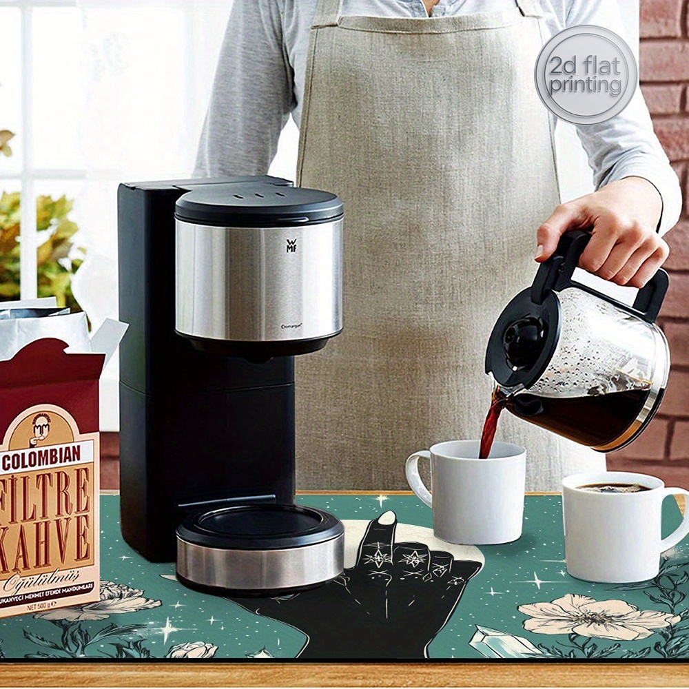 1pc Moon Design Absorbent Mat  - Coffee Tea Station 评论和价格