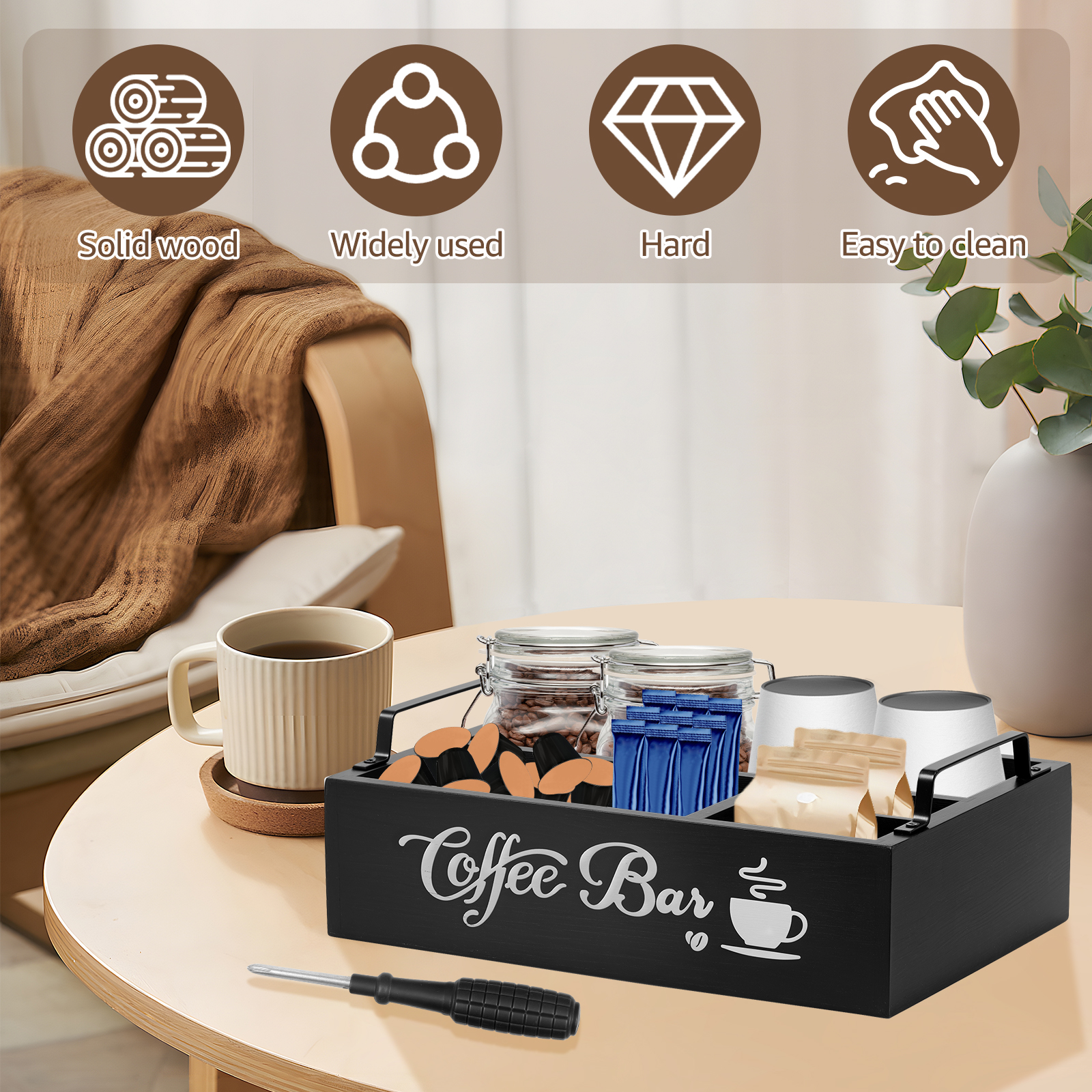 Wooden Coffee Rack Portable De - Coffee Tea Station 评论和价格