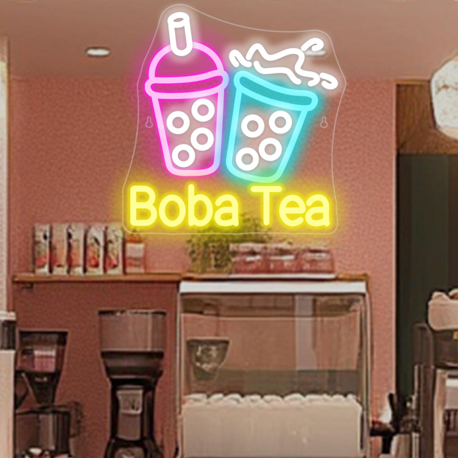 Bubble Tea Neon Light Colorful - Coffee Tea Boba 评论和价格